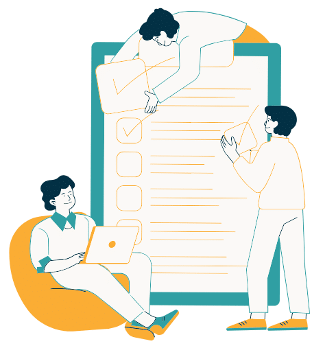 three young adults planning activities together