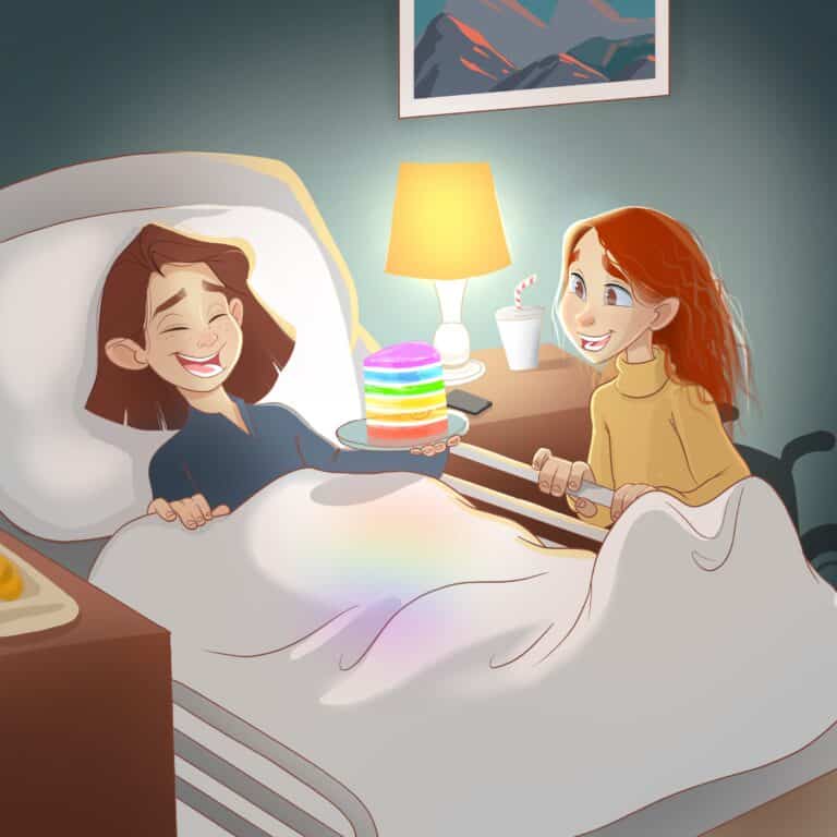 Image from the Dream Machine book - sisters talking over the bed