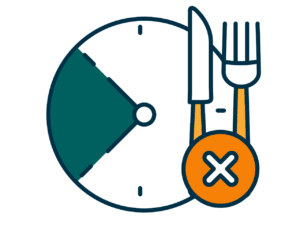 plate with cutlery, representing meal time