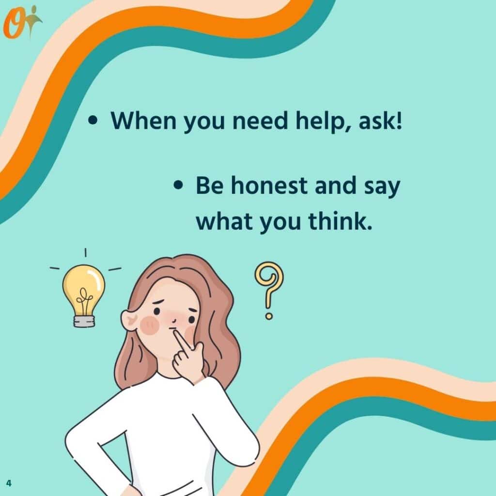 Carousel image with tips on how to ask questions