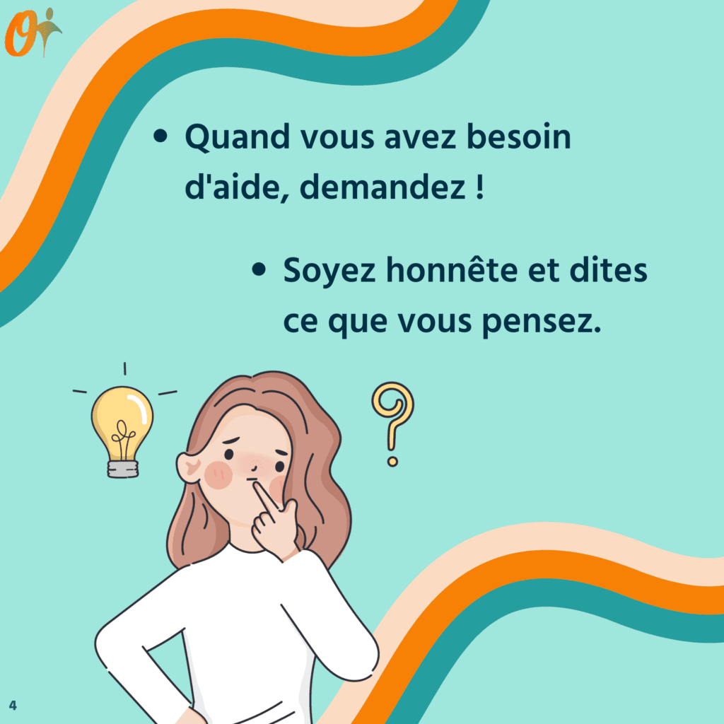 Image carrousel avec des conseils sur la façon de poser des questions